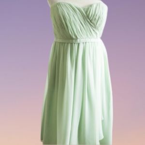 Donna Morgan pale green 'Lindsey' bridesmaid / cocktail strapless chiffon dress